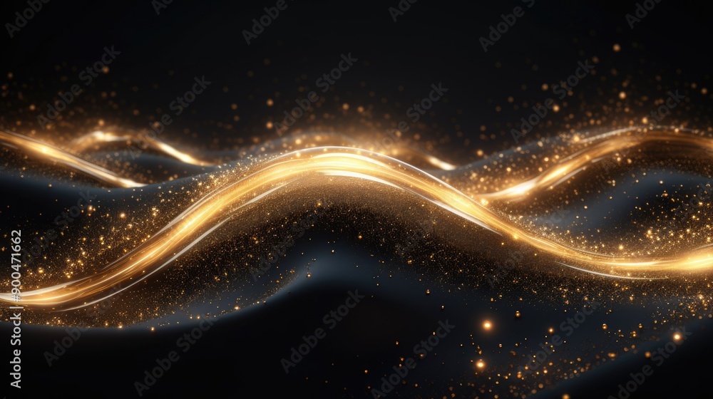 Obraz premium Glittering particles forming wave patterns