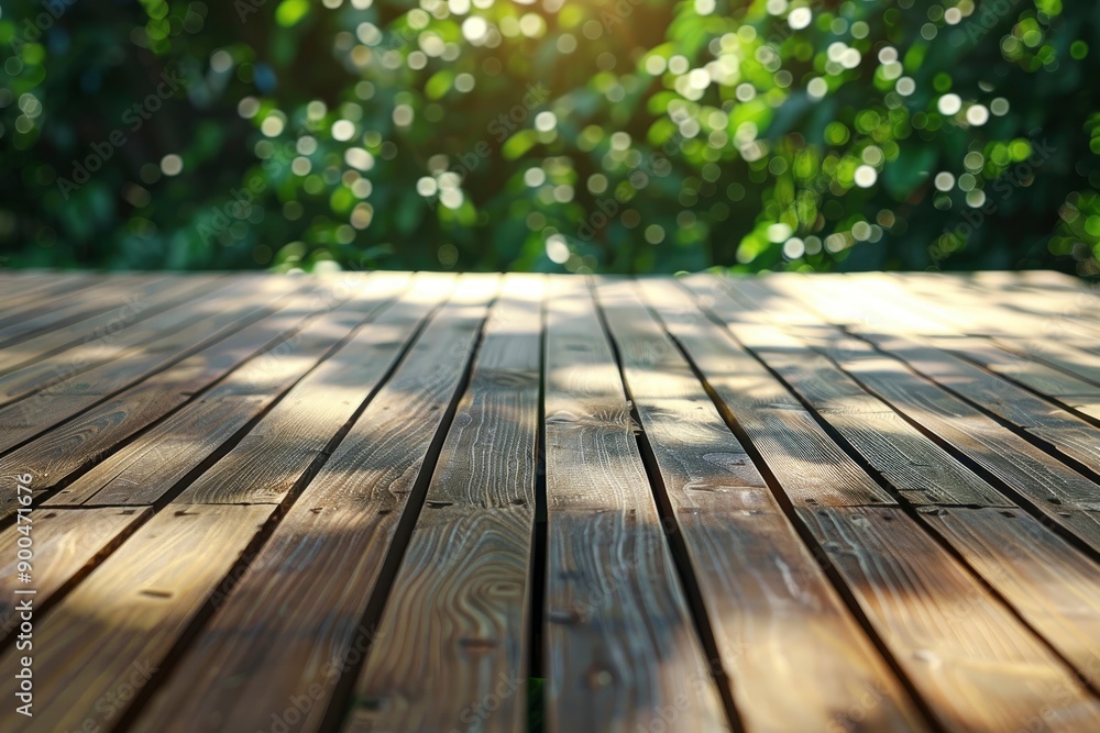 Fototapeta premium A studio photo of outdoor timber decking , ai