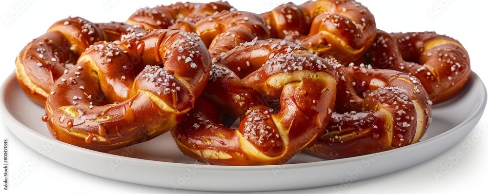 Plate of savory pretzels served with tangy mustard and creamy cheese. Plate of savory pretzels served with tangy mustard and creamy cheese.