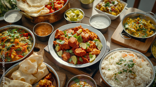 Variety of indian food top ...