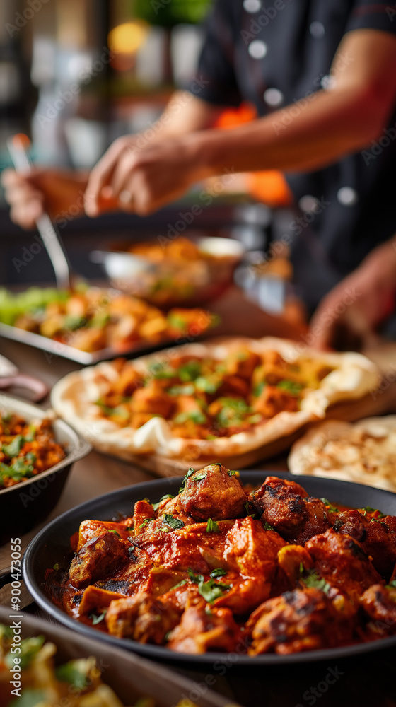 Variety of indian food top view copy space Variety of indian food top view copy space