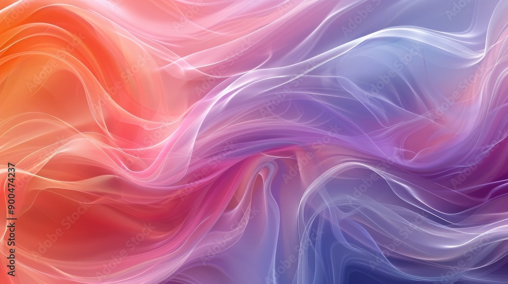 Abstract Flowing Fabric Background with Gradient Hues of Orange and Purple Abstract Flowing Fabric Background with Gradient Hues of Orange and Purple