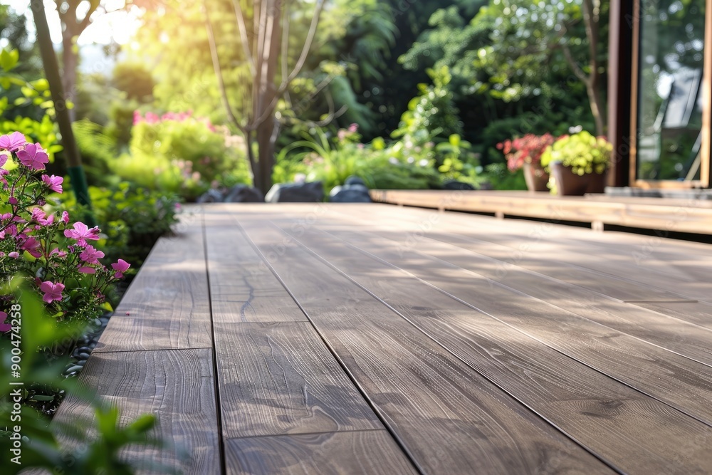 A studio photo of outdoor timber decking , ai A studio photo of outdoor timber decking , ai