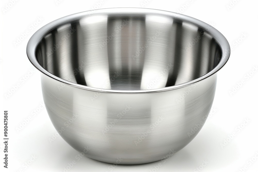 A stainless steel bowl placed on a white background A stainless steel bowl placed on a white background