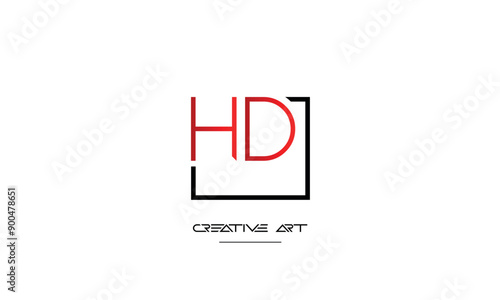 HD, DH, H, D abstract letters logo monogram
