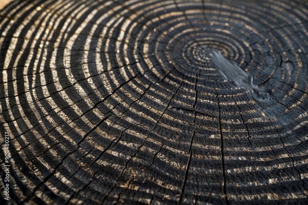 Close-up view of timber tree rings, generative ai Close-up view of timber tree rings, generative ai