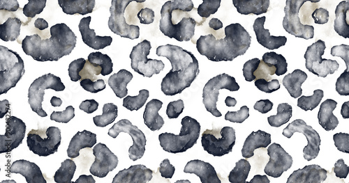 Canvas Print Leopard and zebra pattern design, illustration background, watercolor leopard and zebra design pattern