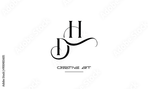 HD, DH, H, D abstract letters logo monogram