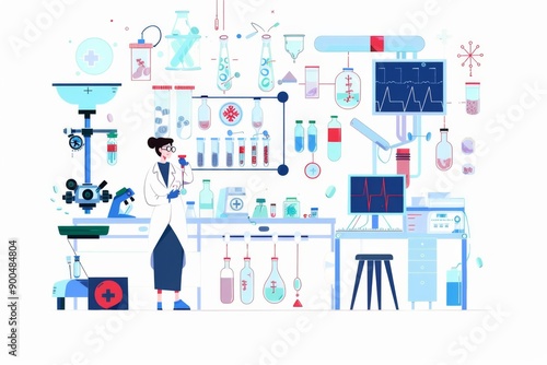 Conceptual medical illustration isolated created with Generative AI