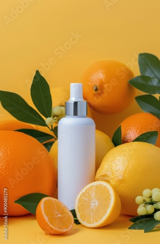 White Pump Bottle With Oranges