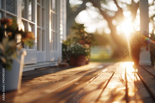 Sunset View From a Porch