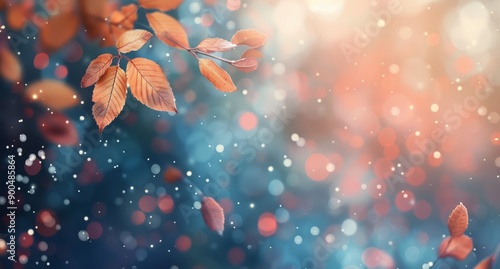 Autumn Leaves With Bokeh Background