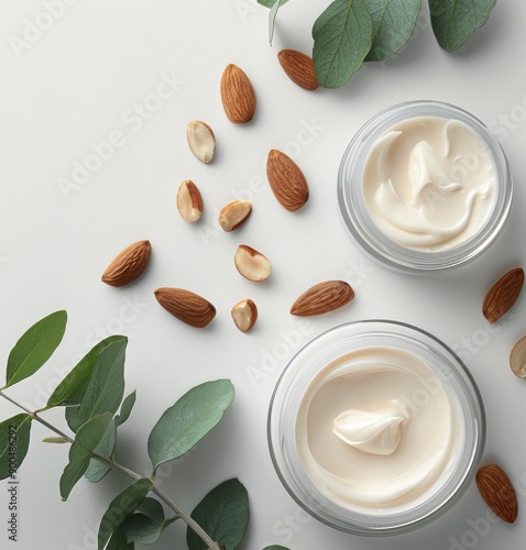 Almond Cream and Eucalyptus Leaves