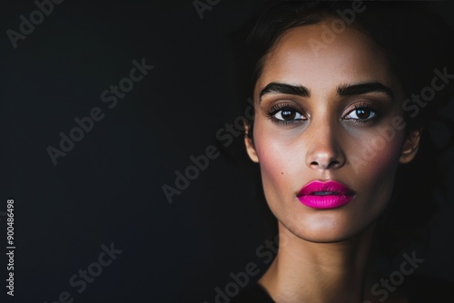 Woman With Pink Lipstick