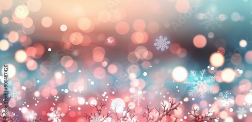 Abstract Bokeh Background With Pink, Blue, and White Lights
