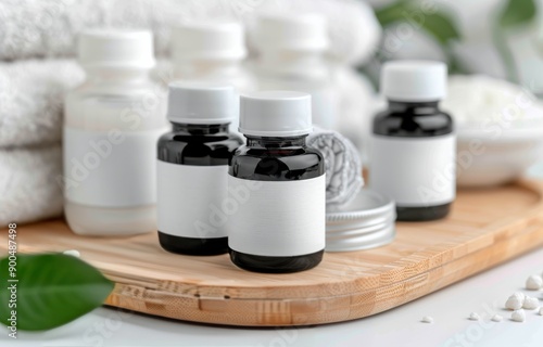 Bottles of Lotion on a Tray