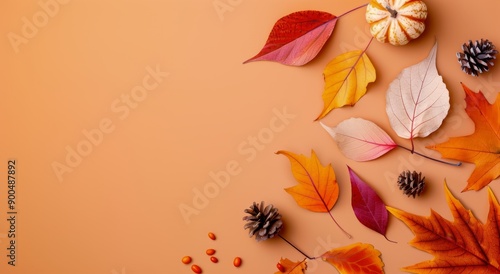 Autumn Leaves on White Background