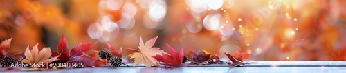 Autumn Leaves On A Table