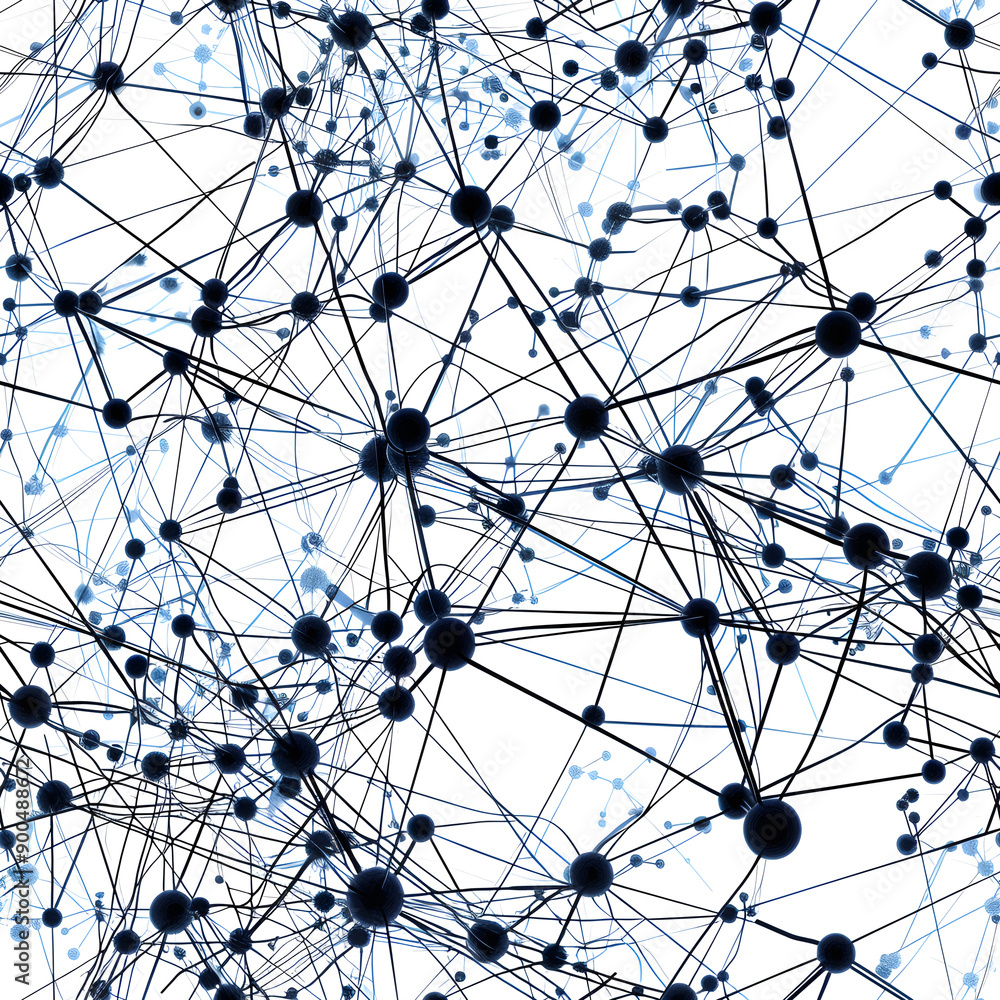Obraz premium Complex network of interconnected nodes forming intricate pattern