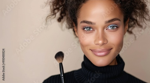 Woman in Black Turtleneck Smiling