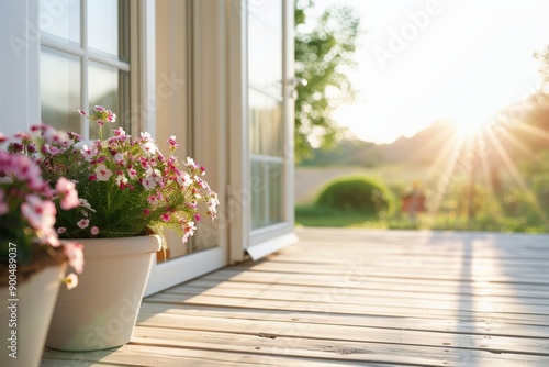 Sunset View From a Porch