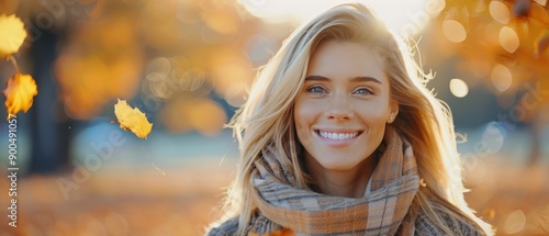 Woman Smiles in Fall Foliage
