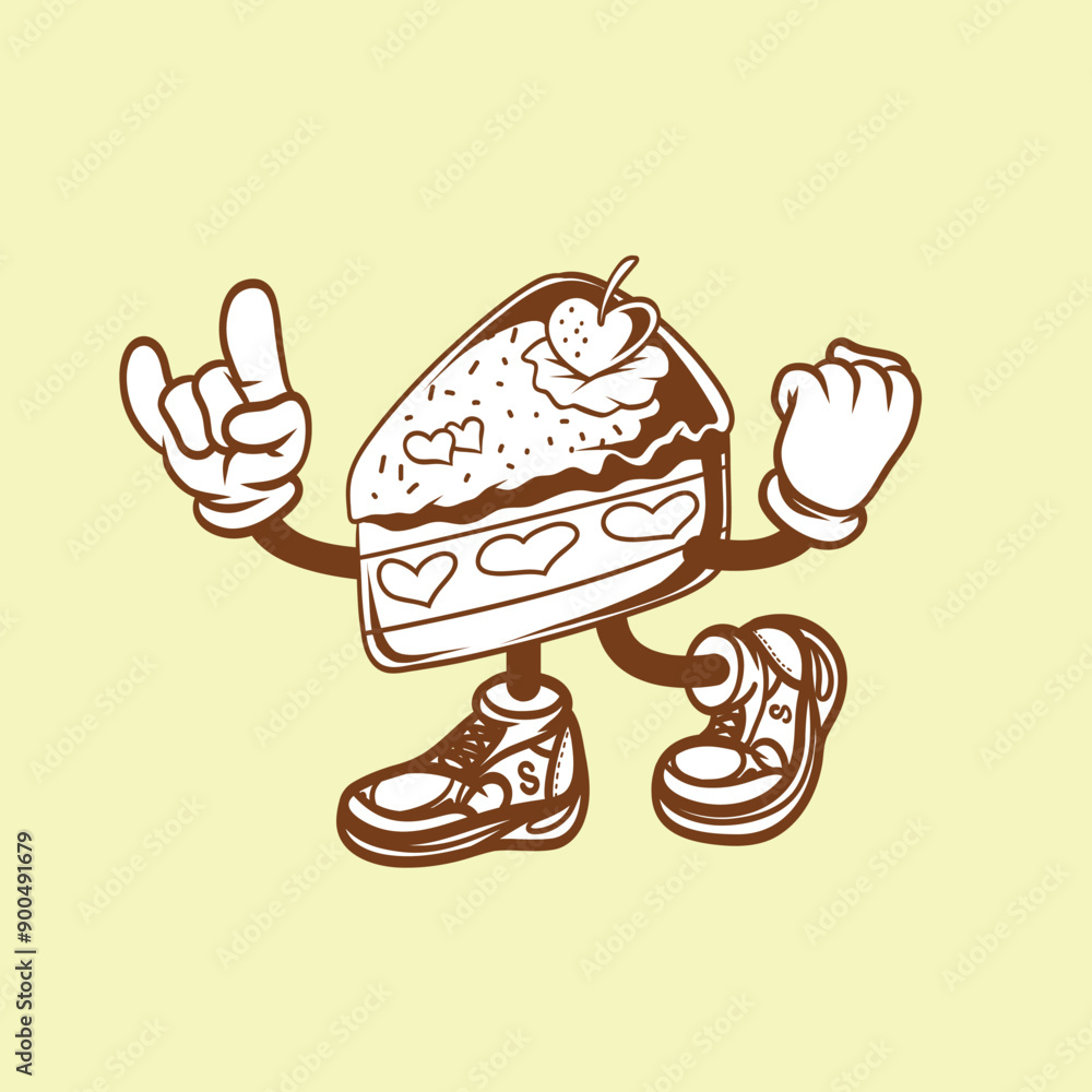 Line art vector chocolate cartoon mascot illustration Line art vector chocolate cartoon mascot illustration
