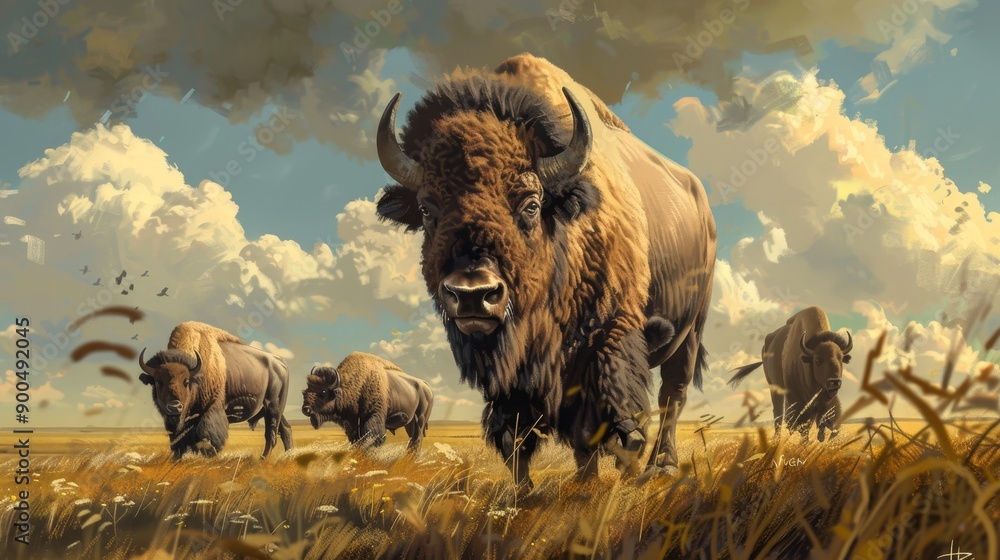 Iconic bison embodying the essence of the great plains and the historic ...