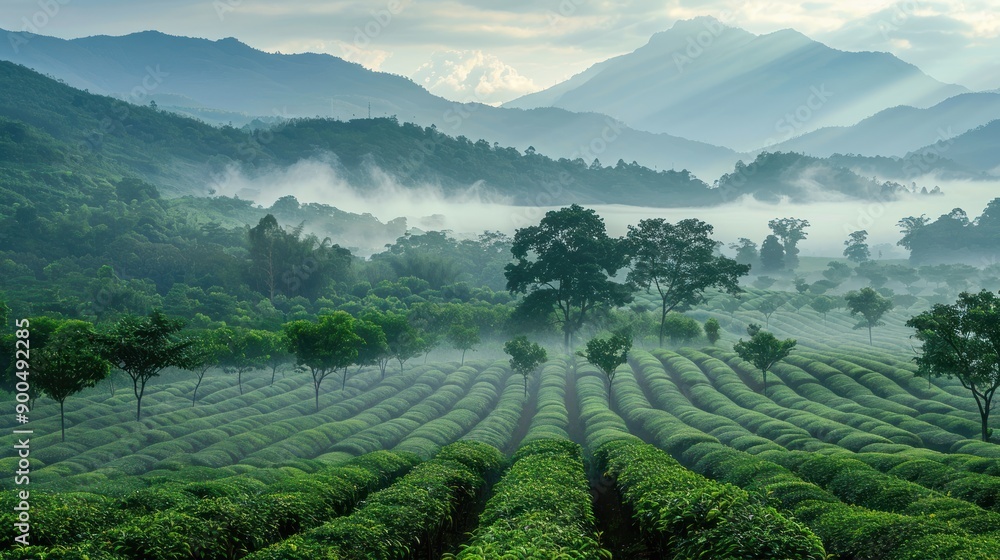Misty Morning Tea Plantation Misty Morning Tea Plantation