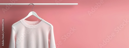 White Sweater Hanging on Pink Wall