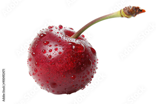 Ripe Bing cherries isolated on a white background.