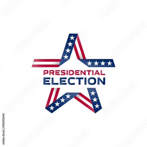 Star-Spangled Emblem Presidential Election Campaign. Bold American Design Captures the Spirit of Voting. Perfect for Campaign Materials, News Graphics, and Patriotic Displays.