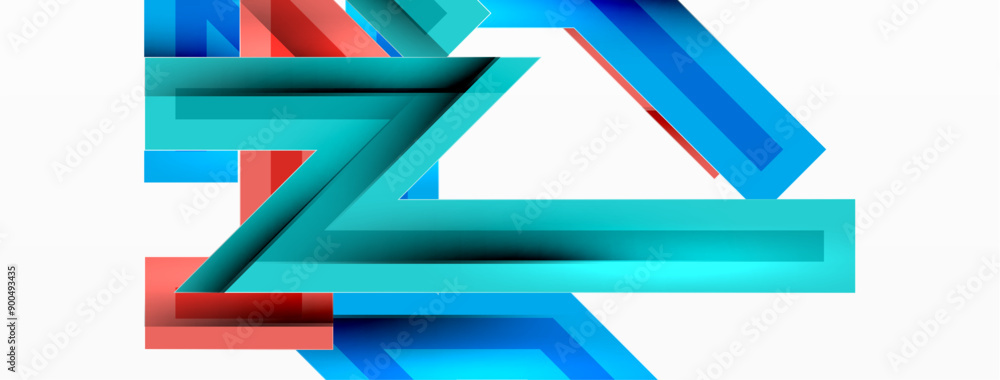 Line zig zag dynamic geometric abstract background. Colorful lines with shadow and light effects, various routes concept. Vector Illustration For Wallpaper, Banner, Background, Card Line zig zag dynamic geometric abstract background. Colorful lines with shadow and light effects, various routes concept. Vector Illustration For Wallpaper, Banner, Background, Card
