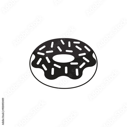 Sprinkles donut icon, doughnut for food apps and web
