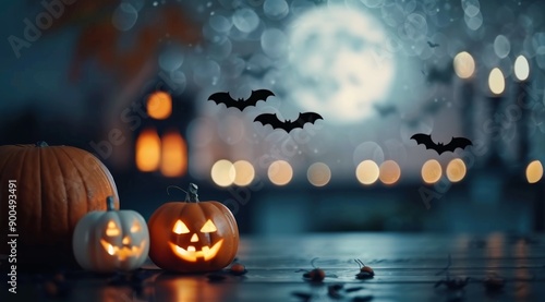 Haunted House on a Foggy Halloween Night
