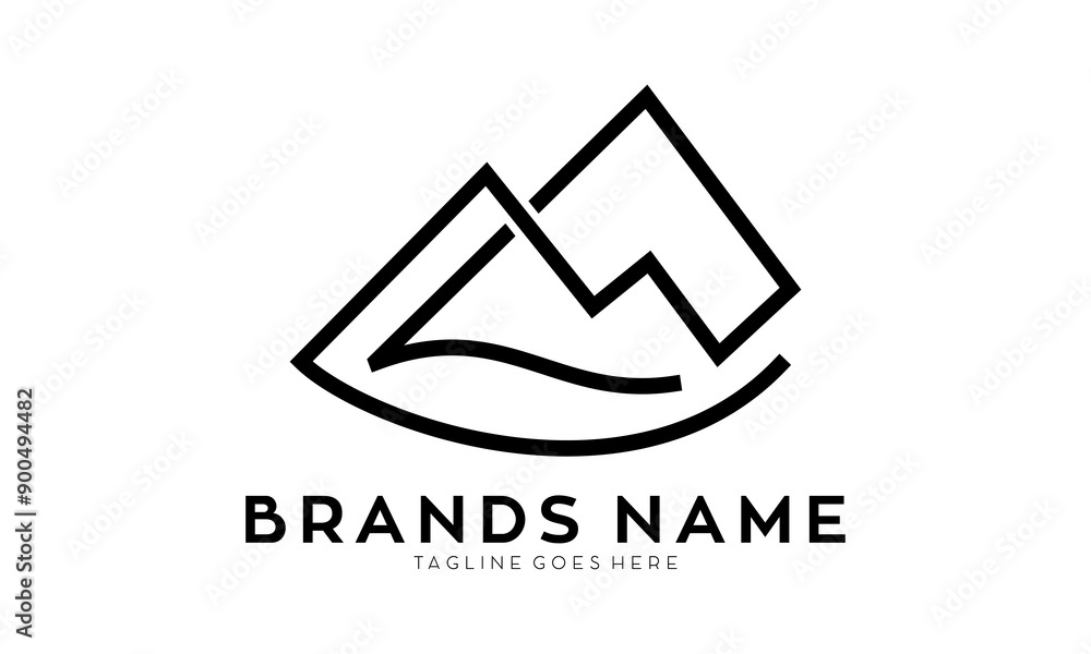 Mountain and sea symbol logo design vector Mountain and sea symbol logo design vector