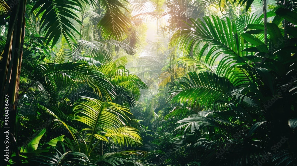towering trees and dense foliage offers a vibrant and natural background with copy space. towering trees and dense foliage offers a vibrant and natural background with copy space.