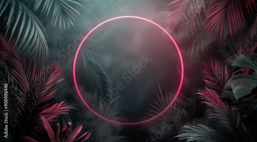 Neon Circle in Tropical Fog