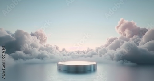 White Platform Above the Clouds