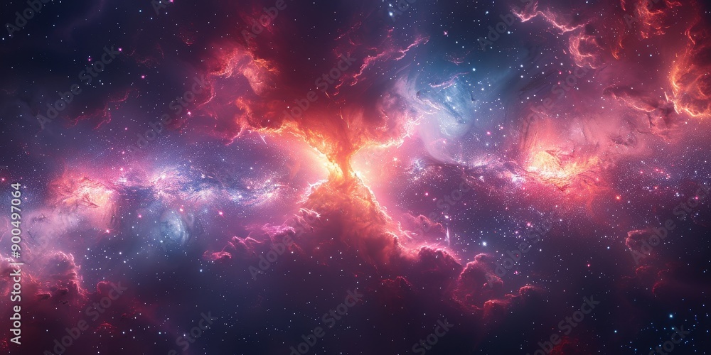 Naklejka premium Mesmerizing Cosmic Inferno: A Celestial Masterpiece