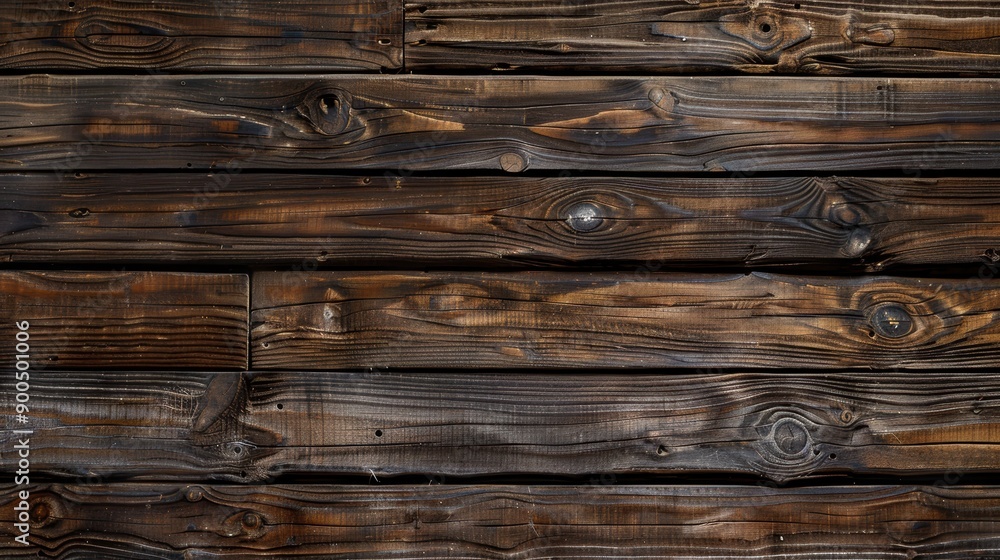 Weathered Brown Wooden Planks Close-Up Weathered Brown Wooden Planks Close-Up