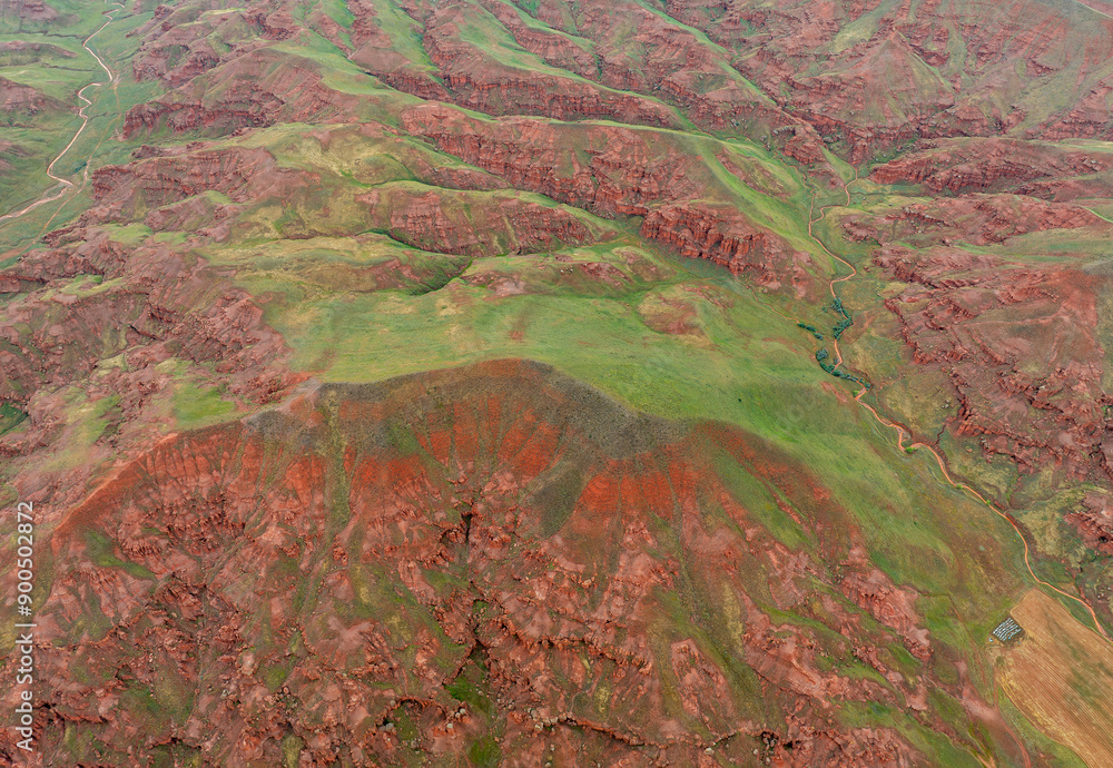 Red fairy chimneys shaped like formations that are millions of years old, Erzurum, Land of Red Fairies Red fairy chimneys shaped like formations that are millions of years old, Erzurum, Land of Red Fairies