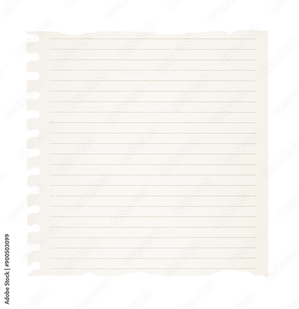 Ripped lined notepad paper isolated on transparent background Ripped lined notepad paper isolated on transparent background