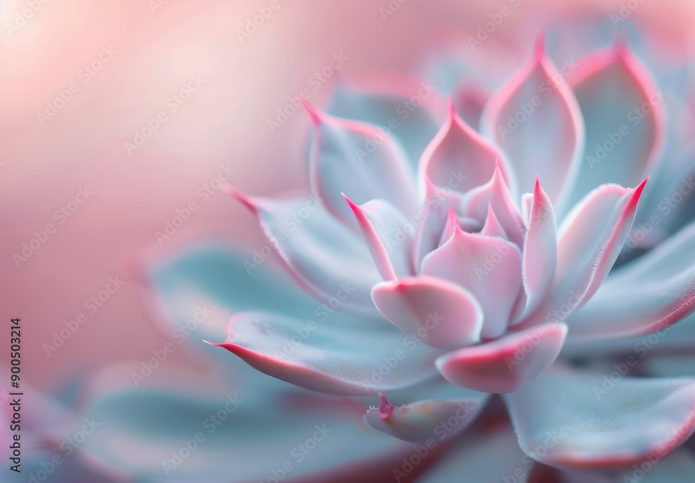 Fototapeta premium Close-Up of a Pink and Blue Succulent