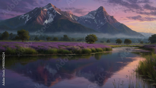 sunrise over the lake