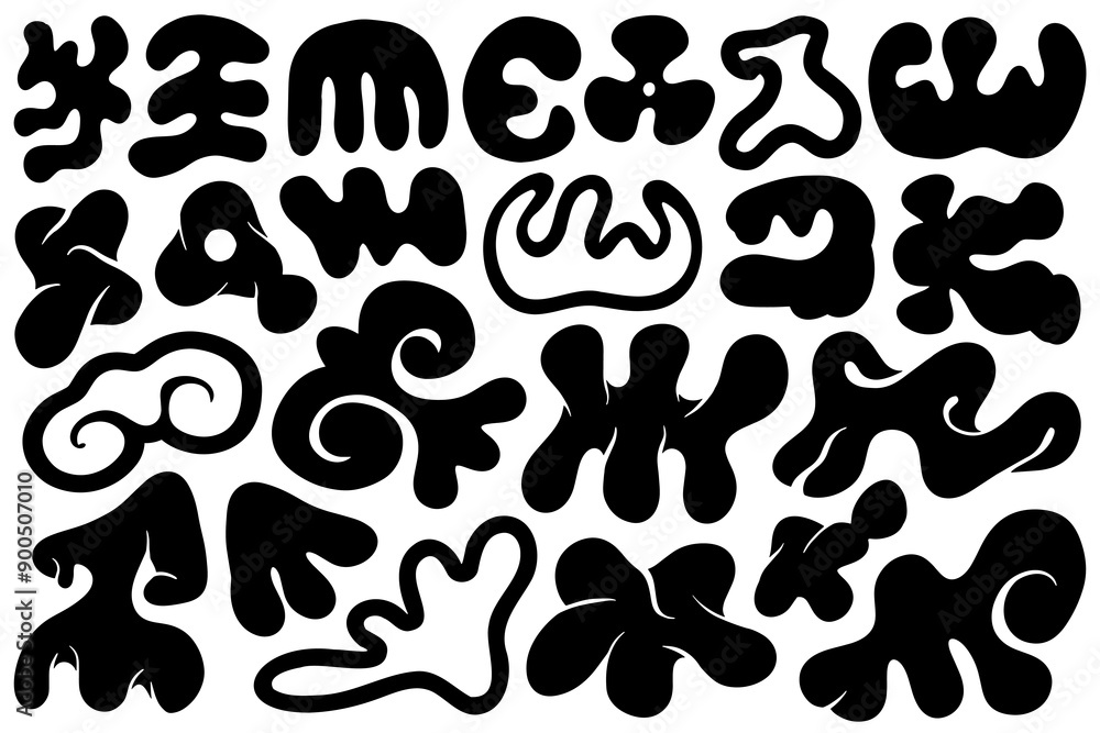 Irregular flat shapes and forms. abstract fluid, liquid organic flat shapes. Irregular flat shapes and forms. abstract fluid, liquid organic flat shapes.