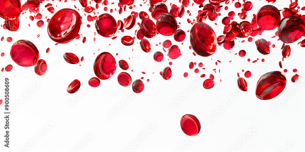 Red blood cells on white background Red blood cells on white background