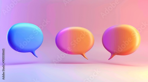 3D bubble testimonial banner, quote, infographic. Social media post template designs for quotes. Empty speech bubbles, quote bubbles and text 