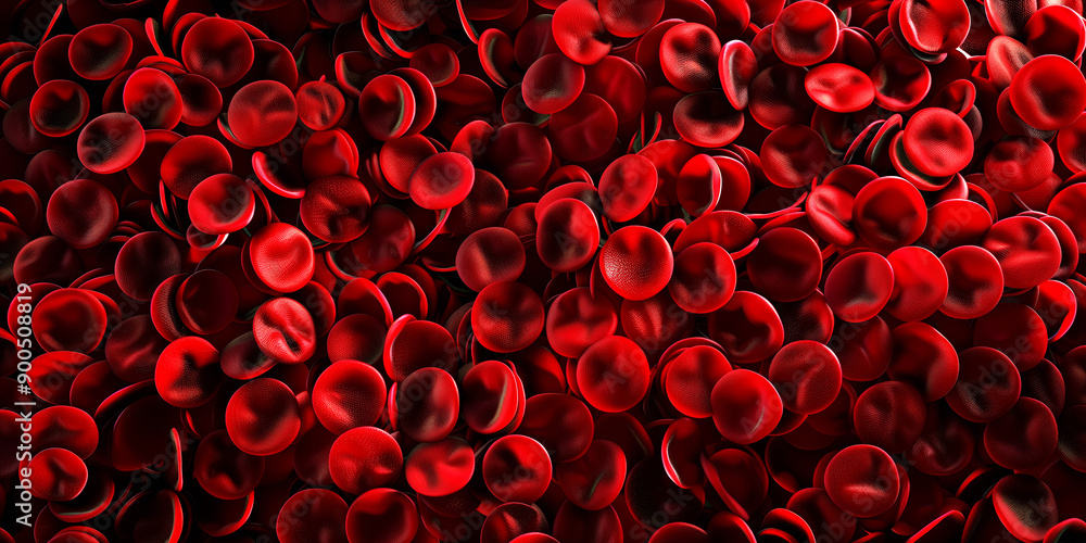 Red blood cells on black background Red blood cells on black background