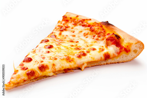 tasty slice of pizza on white background